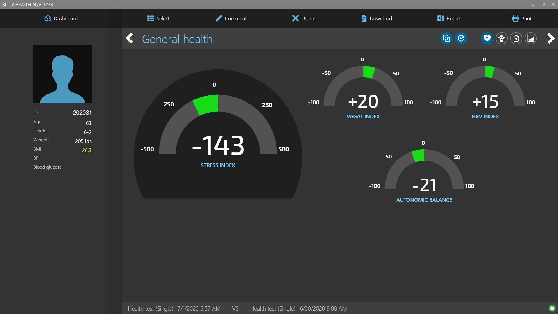 Body Health Analyzer health state assessment