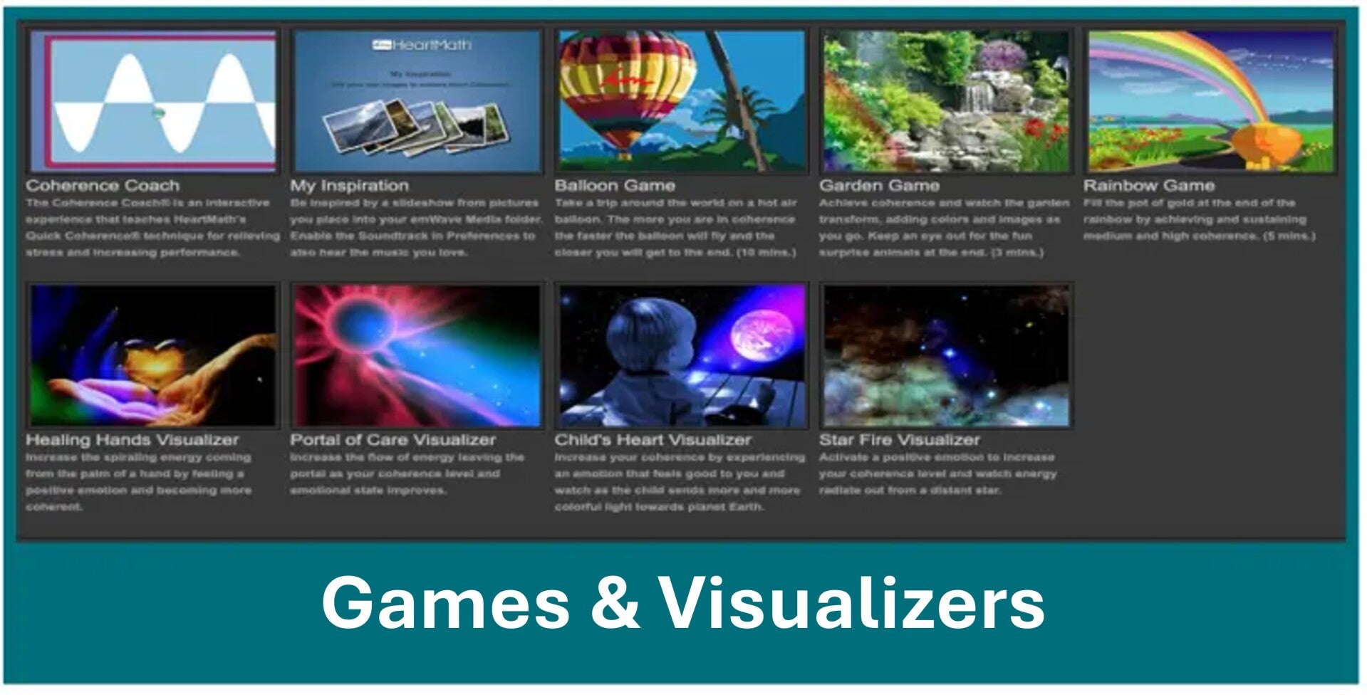 emWave games and visualizers